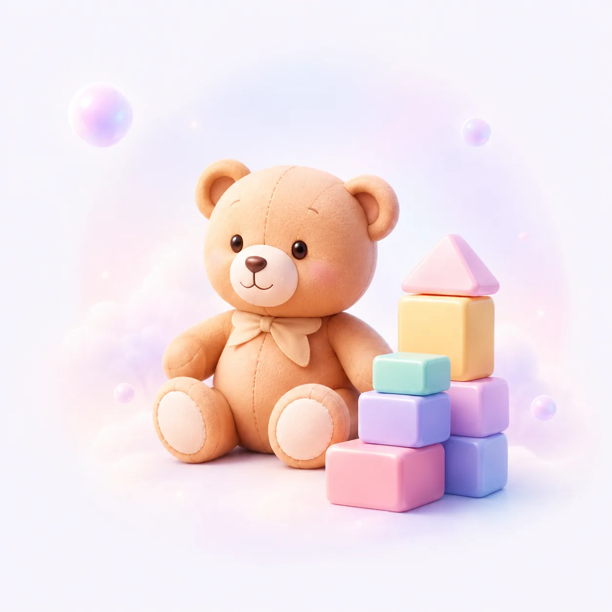 Мягкий медвежонок с кубиками